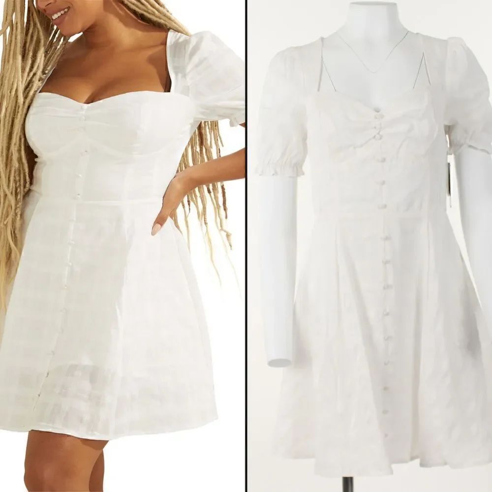 Guess Short-Sleeve Heidi Dress - Pure White